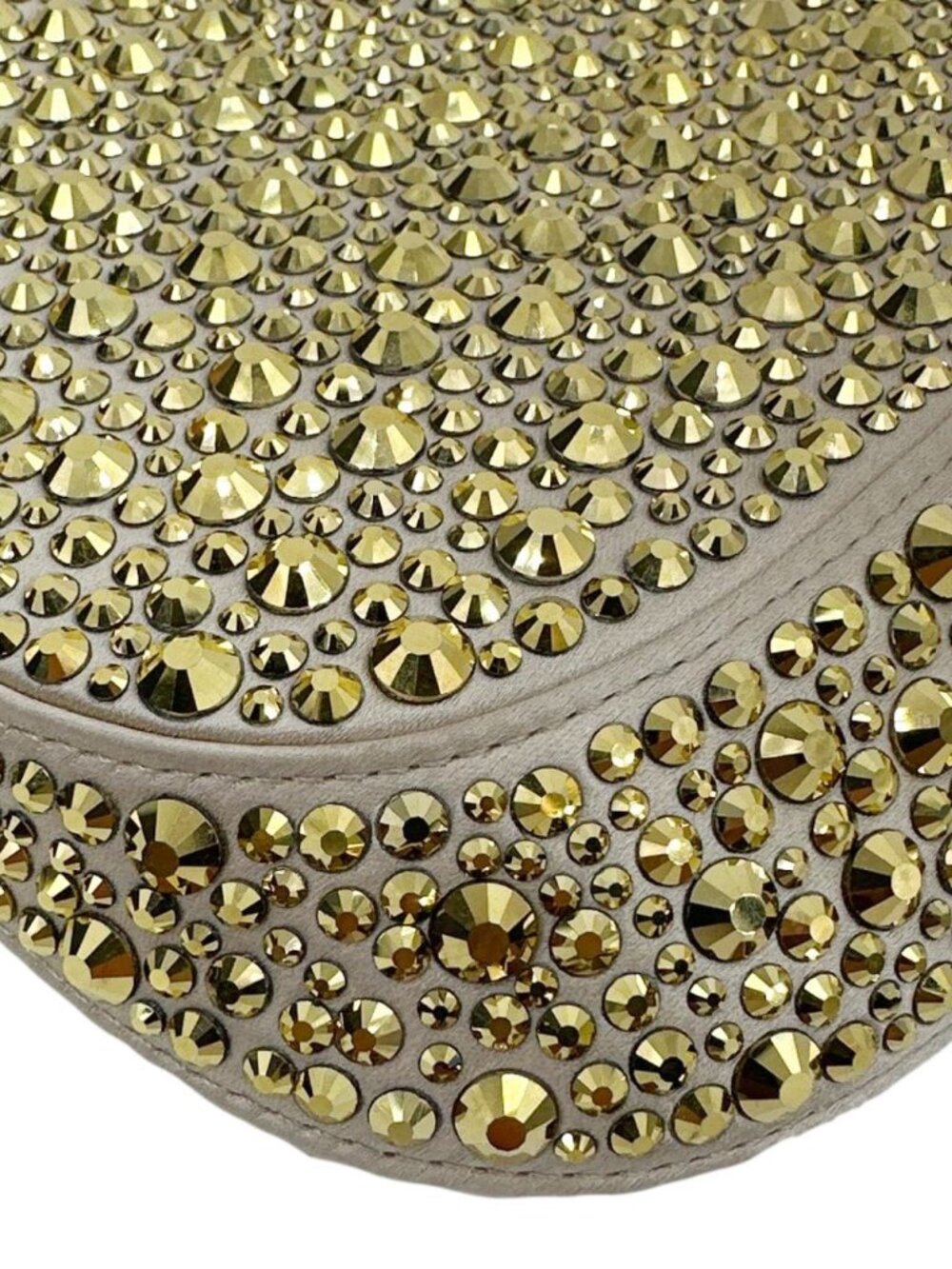 Prada Cleo Cristal Embellished Satin Shoulder Bag Gold - Picture 10 of 13